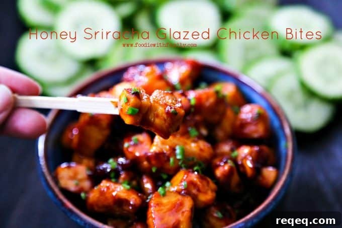 Simple Honey Sriracha Glaze Chicken Bites