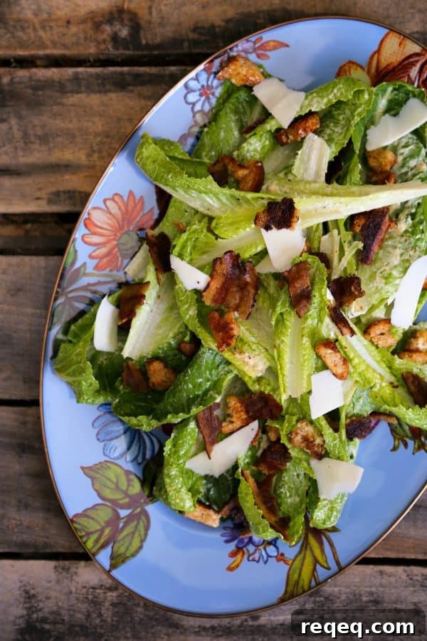 Jerk Bacon Caesar Salad from foodiewithfamily.com