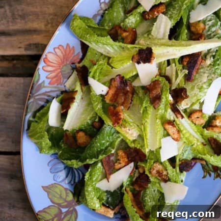 Jerk Bacon Caesar Salad from foodiewithfamily.com