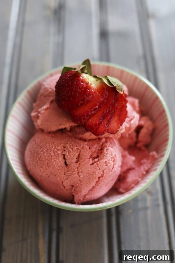 Creamy 3-Ingredient Strawberry Ice Cream Recipe 3 3 Ingredient Strawberry Ice Cream 5 minute method from foodiewithfamily.com
