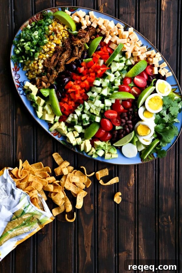 Super fresh entree dinner Tex Mex Cobb Salad from foodiewithfamily.com