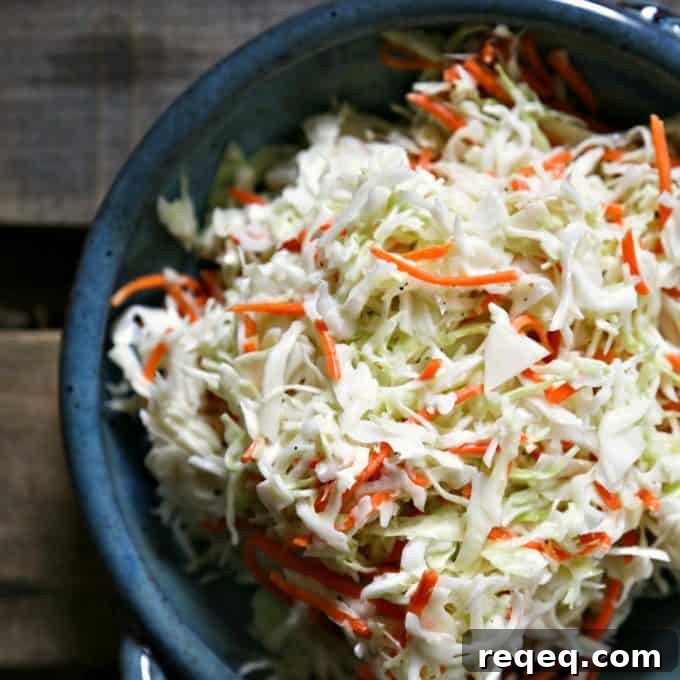 Simple and delicious classic southern style Buttermilk Coleslaw