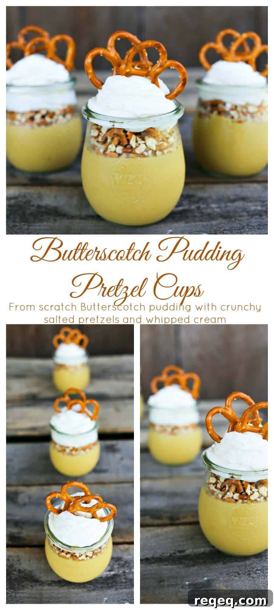 Butterscotch Pretzel Pudding Cups Recipe — Sweet & Salty Dessert 4 From scratch butterscotch pudding pretzel cups