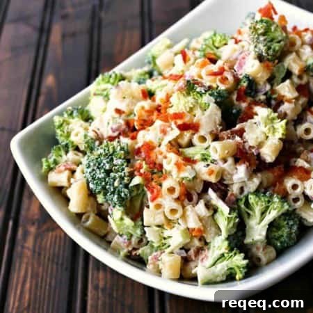 Creamy Bacon and Broccoli Pasta Salad with Tangy Dressing 4 Easy Bacon Broccoli Salad with cheddar