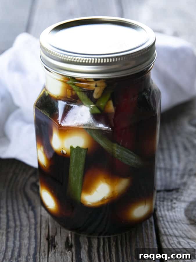 Soy Sauce Eggs or Ramen Eggs are boiled eggs soaked in a fragrant mix of soy sauce, brown sugar, rice vinegar, aromatics, and hot pepper. You'll be so happy they're easy because you'll always want them! This post includes instructions on how to make eggs to your preference in the instant pot! Whether you love soft boiled eggs, jammy medium boiled eggs, or hard boiled eggs, these instructions will help you nail them every single time!