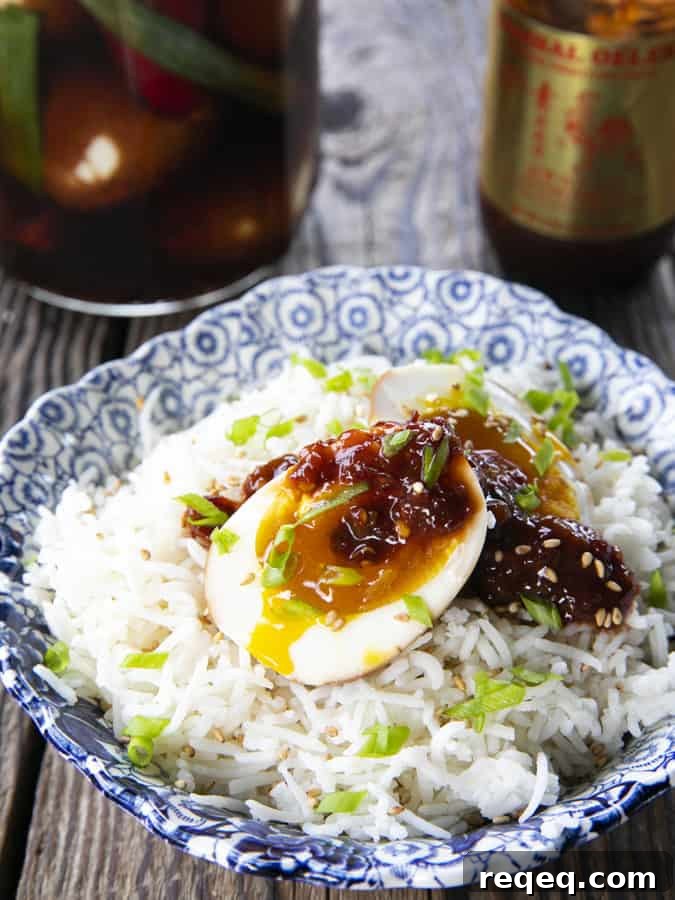 Soy Sauce Eggs or Ramen Eggs are boiled eggs soaked in a fragrant mix of soy sauce, brown sugar, rice vinegar, aromatics, and hot pepper. You'll be so happy they're easy because you'll always want them! This post includes instructions on how to make eggs to your preference in the instant pot! Whether you love soft boiled eggs, jammy medium boiled eggs, or hard boiled eggs, these instructions will help you nail them every single time!