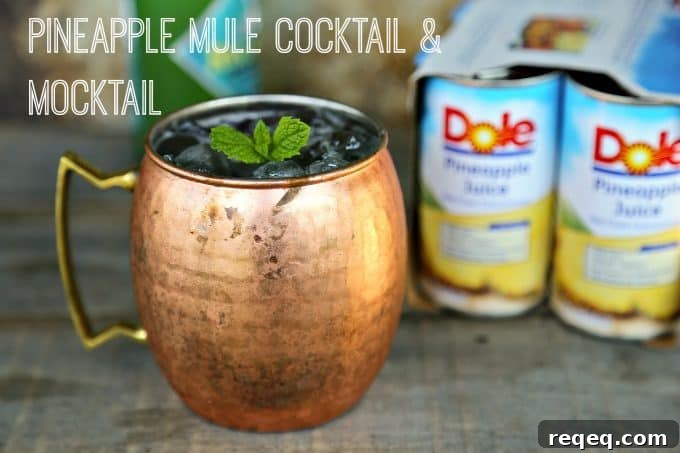 Pineapple Mule Cocktail and Mocktail to please them all