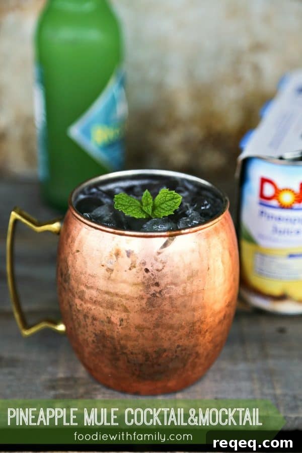 Pineapple Mule Cocktail and Mocktail to please