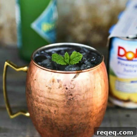 Refreshing Pineapple Mule Cocktail and Mocktail to please