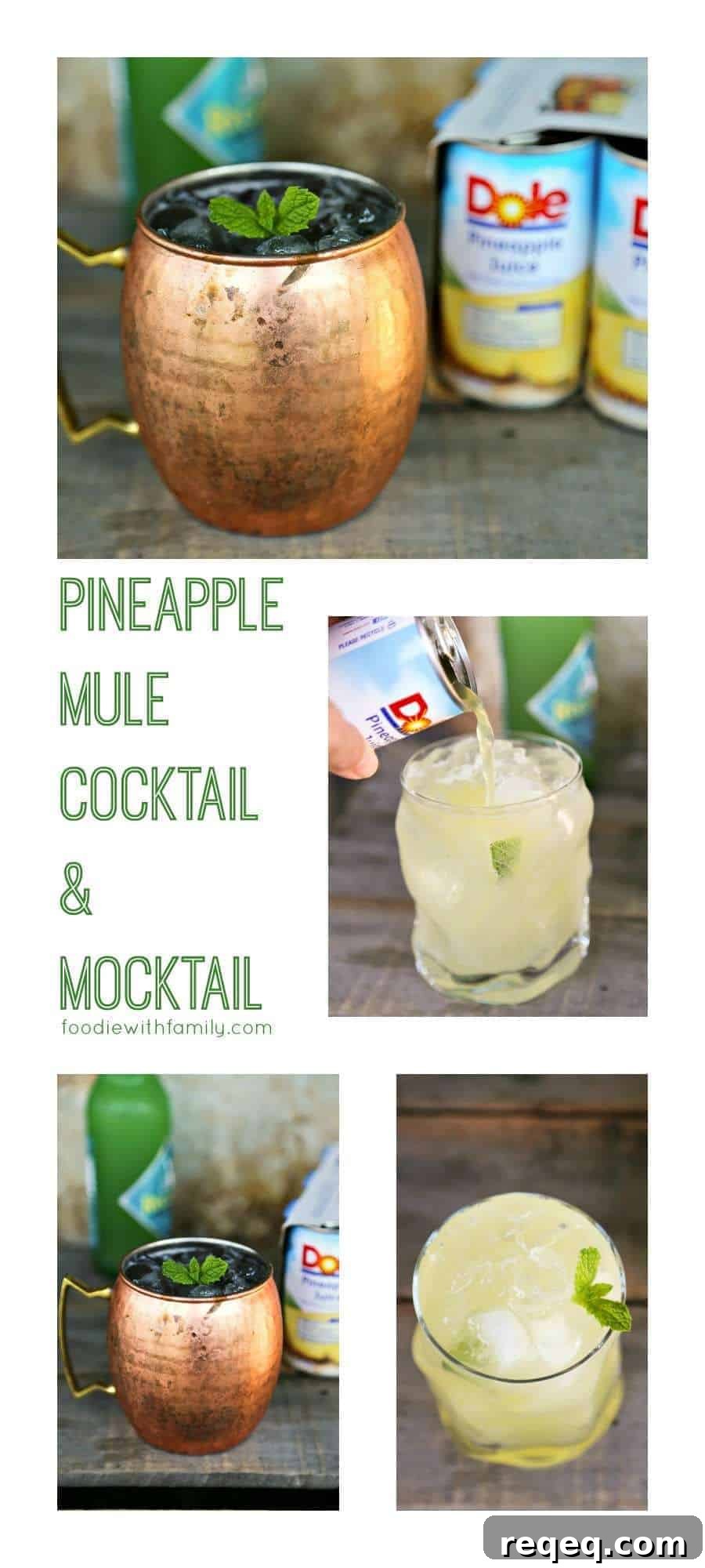 Pineapple Mule Cocktail and Mocktail to please them all