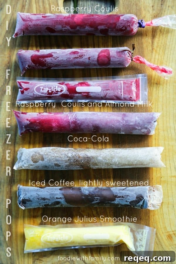 Homemade Freezer Pops: Simple Ice Pop Recipes for Kids and Adults 3 DIY Freezer Pops {Ice Pops} from foodiewithfamily.com