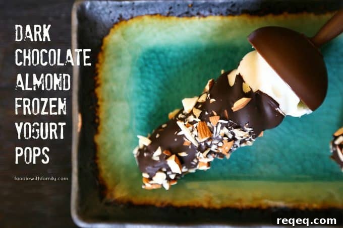Dark Chocolate Almond Frozen Yogurt Pops Recipe 2 Dark Chocolate Almond Frozen Yogurt Pops