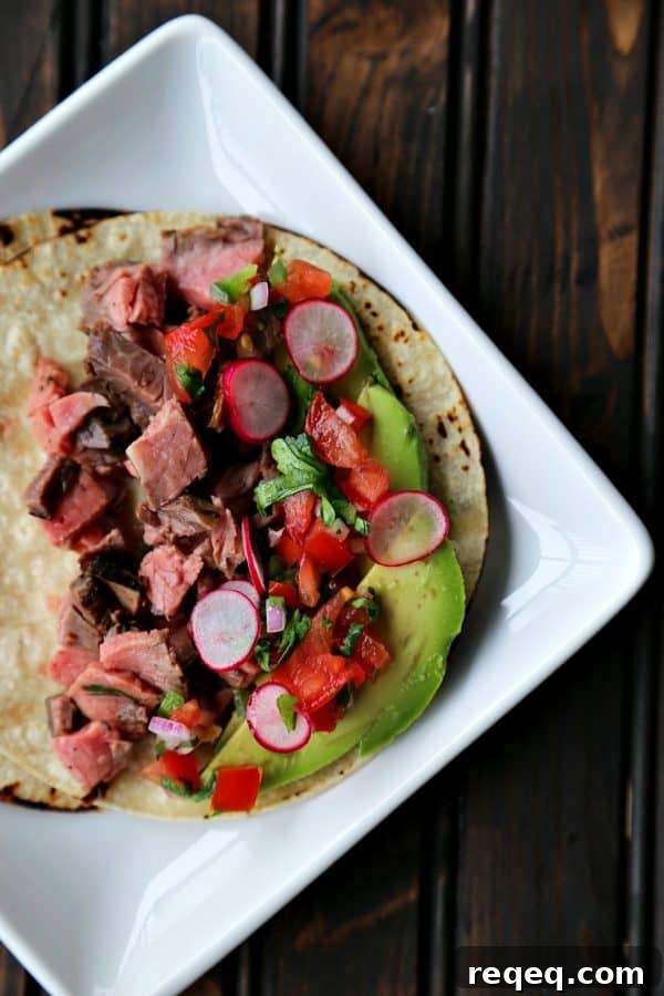 Grilled Carne Asada Tacos: Juicy Mexican Beef Street Tacos 3 Carne Asada {Grilled Beef for Salads, Tacos, and Burritos}