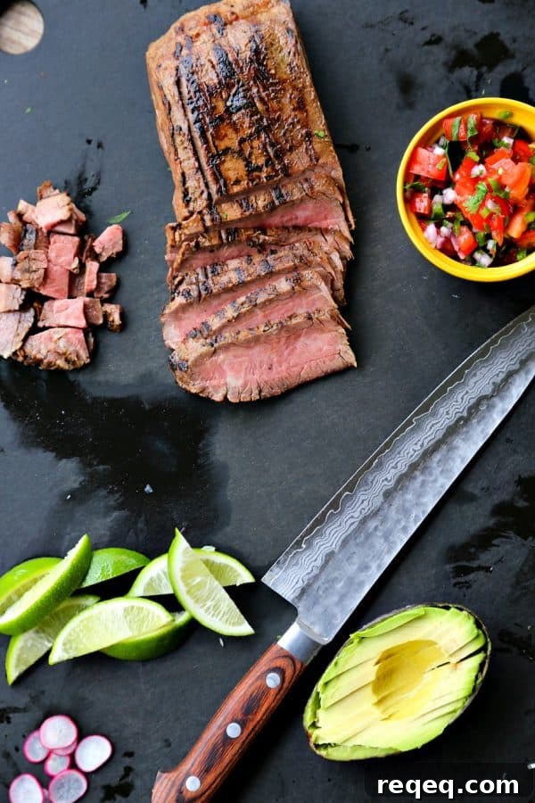 Grilled Carne Asada Tacos: Juicy Mexican Beef Street Tacos 4 Carne Asada {Grilled Beef for Salads, Tacos, and Burritos}