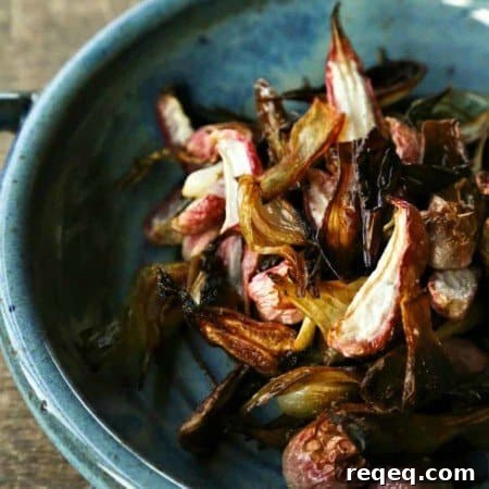 Crispy Roasted Radishes with Onions from foodiewithfamily.com