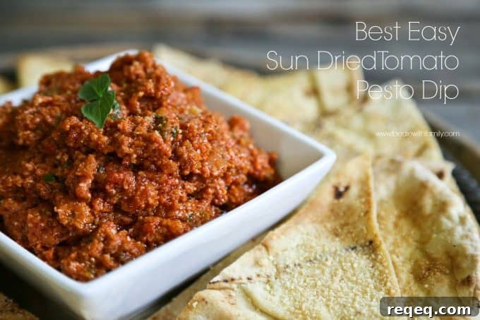 Sun-Dried Tomato Pesto Dip Recipe for Parties and Snacks 2 Best Easy Sun Dried Tomato Dip and spread from foodiewithfamily.com