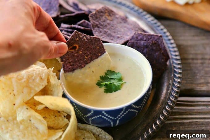 Creamy Queso Blanco Dip Recipe for Parties and Game Day 3 The Ultimate Queso Blanco Dip serving