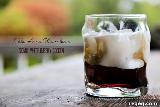 Silk Anna Kournikova Skinny White Russian Cocktail Recipe 3 Silk Anna Kournikova - Skinny White Russian Cocktail using Silk Almondmilk #sponsored #MeatlessMondayNight