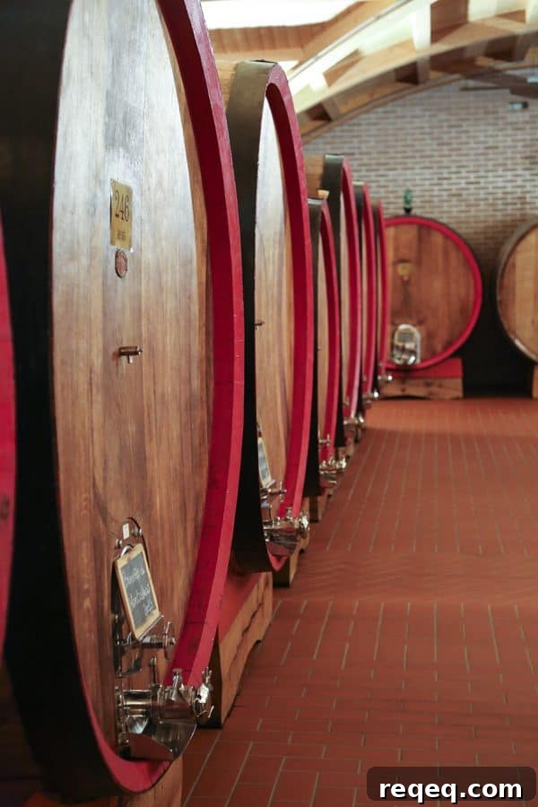 Ribollita: Classic Tuscan Vegetable and Bean Soup Recipe 30 The wine barrels in the barrel room at DaVinci's Montalcino winemaking facility foodiewithfamily.com