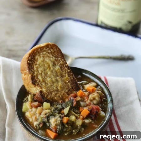 Ribollita Tuscan Vegetable Bean Soup foodiewithfamily.com