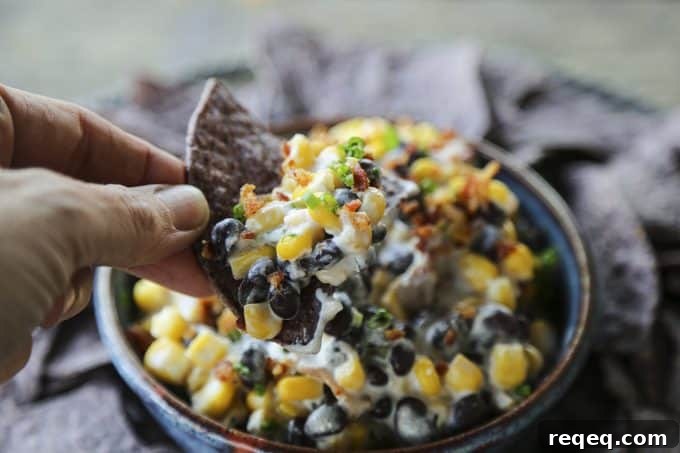 Slow-Cooker Black Bean Corn Bacon Dip