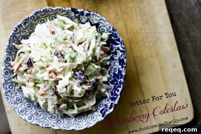 Better For You Cranberry Coleslaw | www.foodiewithfamily.com