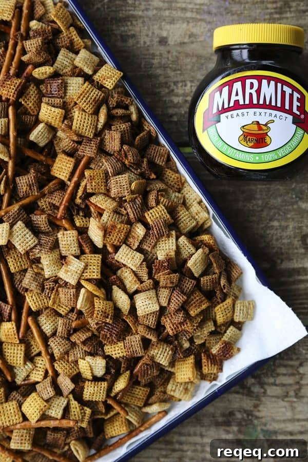 Marmite Chex Mix Recipe: Savory Snack Mix with a British Twist 2 Marmite Chex Mix tastes like Worcester Sauce Twiglets! from foodiewithfamily.com