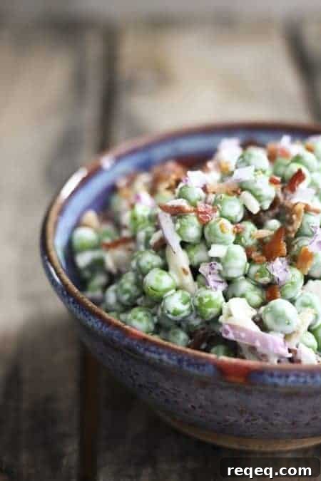 Top 25 Most-Loved Recipes from 2015 for Every Meal 25 Easy Bacon Pea Salad from foodiewithfamily.com