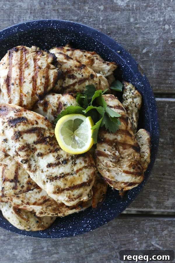 Greek Lemon Garlic Chicken for a Crowd — Sheet-Pan or Slow-Cooker Recipe 2 Juicy, grilled Greek Lemon Garlic Chicken