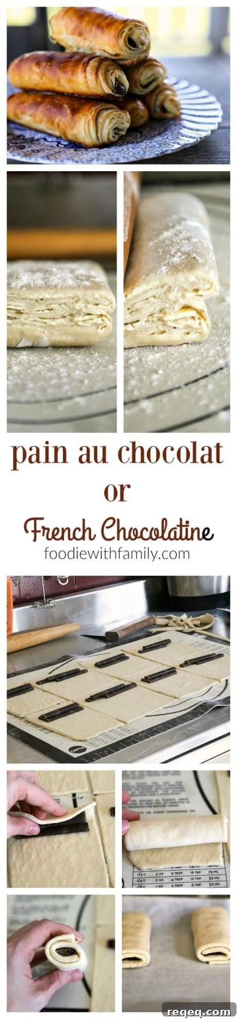 Making pain au chocolat or French chocolatines