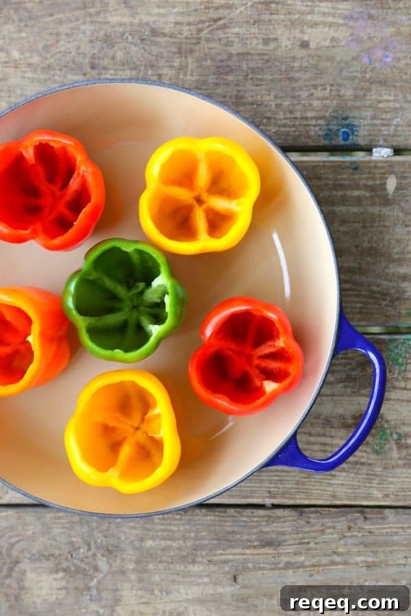 Lightened Up Greek Style Stuffed Peppers from foodiewithfamily.com
