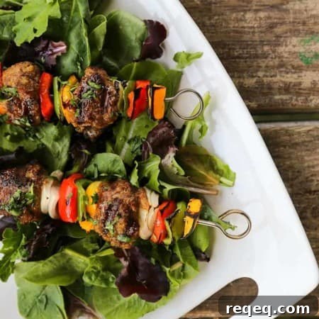 Chimichurri Grilled Meatballs from foodiewithfamily.com