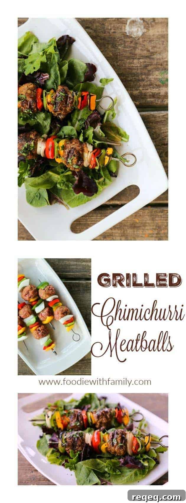Chimichurri Grilled Meatballs from foodiewithfamily.com