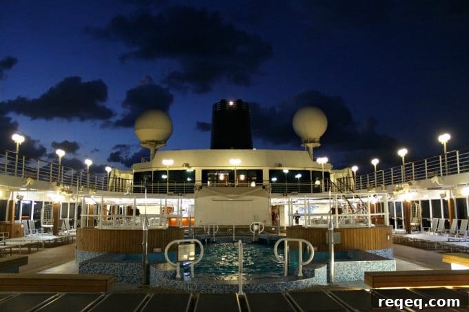 Make an Impact with Fathom Travel — Volunteer and Explore Abroad 7 Lido deck at night