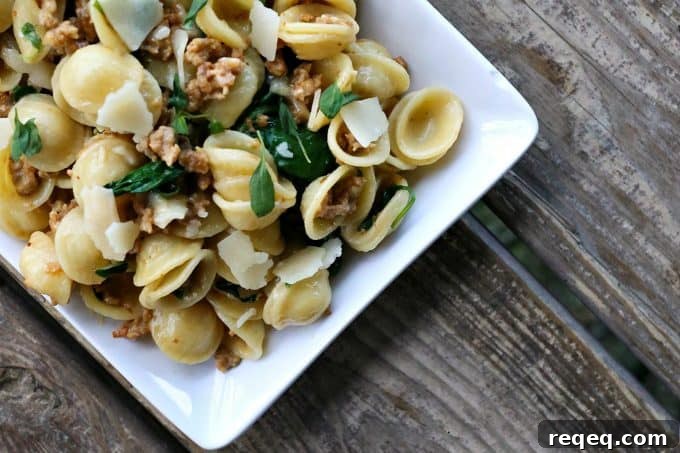 Creamy Sausage and Spinach Pasta Recipe for Dinner 3 Creamy Spinach Sausage Pasta is a perfect, fast, weeknight meal that is good enough to serve to company.
