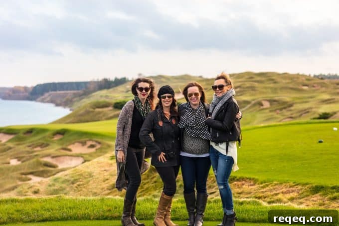 Kohler Food & Wine Experience Guide — Kohler, Wisconsin Events and Tickets 10 Foodie with Family (Rebecca), A Spicy Perspective (Sommer), The Cookie Rookie (Becky), and Diethood (Katerina), at Whistling Straits in Kohler Wisconsin.
