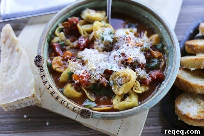 Hearty Tortellini and Vegetable Soup Recipe 2 Tortellini Vegetable Soup is an easy and soul soothing weeknight potage brimming with pasta and vegetables.