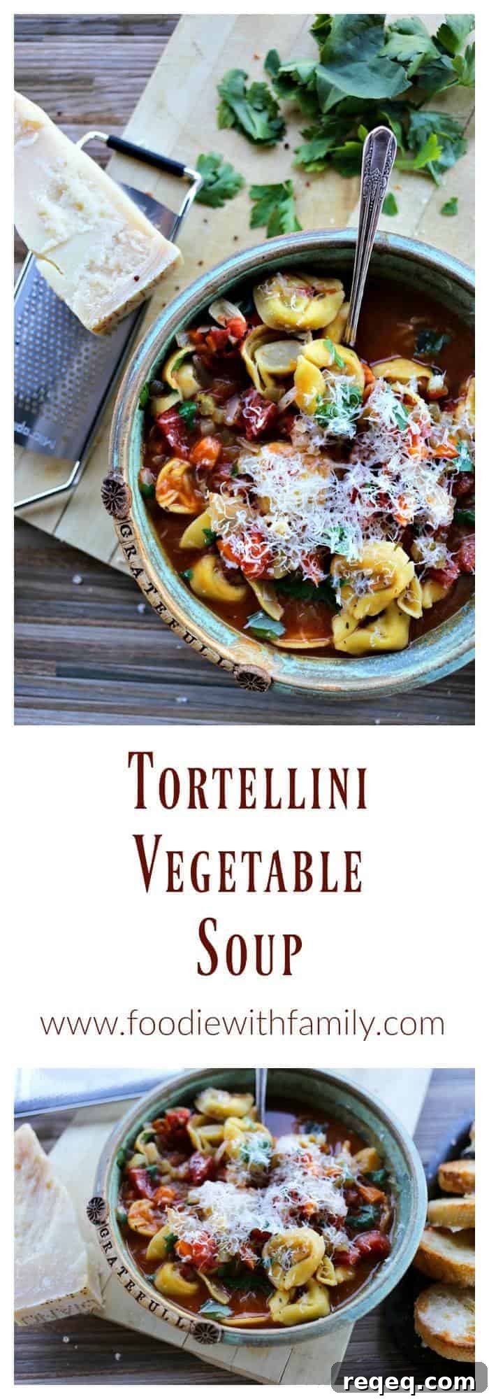 Hearty Tortellini and Vegetable Soup Recipe 5 Tortellini Vegetable Soup is an easy and soul soothing weeknight potage brimming with pasta and vegetables.