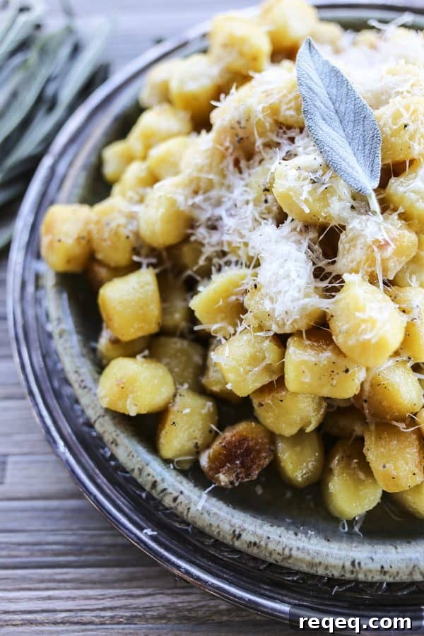 Garlic Butter Gnocchi Recipe: Crispy Golden Pan-Fried Gnocchi 3 Amazingly easy and comforting Garlic Butter Gnocchi with sage and Parmesan cheese.