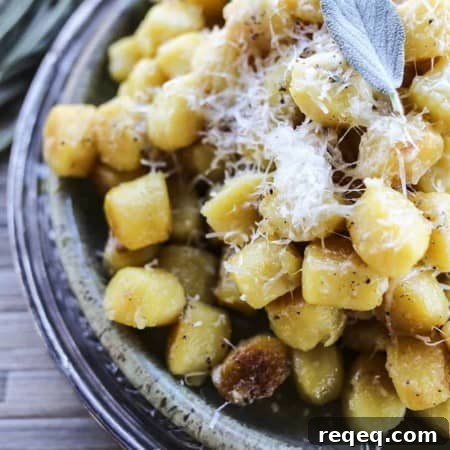 Garlic Butter Gnocchi Recipe: Crispy Golden Pan-Fried Gnocchi 4 Amazingly easy and comforting Garlic Butter Gnocchi with sage and Parmesan cheese.