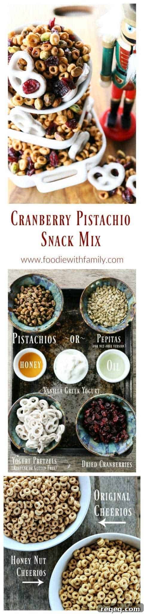 Cranberry Pistachio Holiday Snack Mix Recipe 6 This Cranberry Pistachio Snack Mix is designed to boost your energy without slowing you down. #sponsored