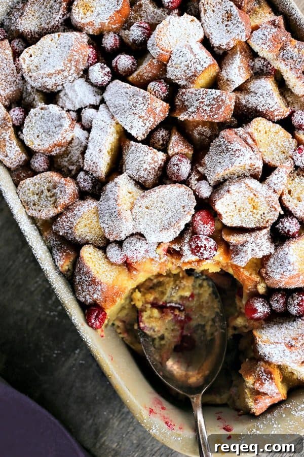 Cranberry Eggnog Bread Pudding with Donut Crumbs 4 Rich, souffle-like, nutmeg flecked Cranberry Eggnog Doughnut Bread Pudding is the ultimate cold weather dessert.