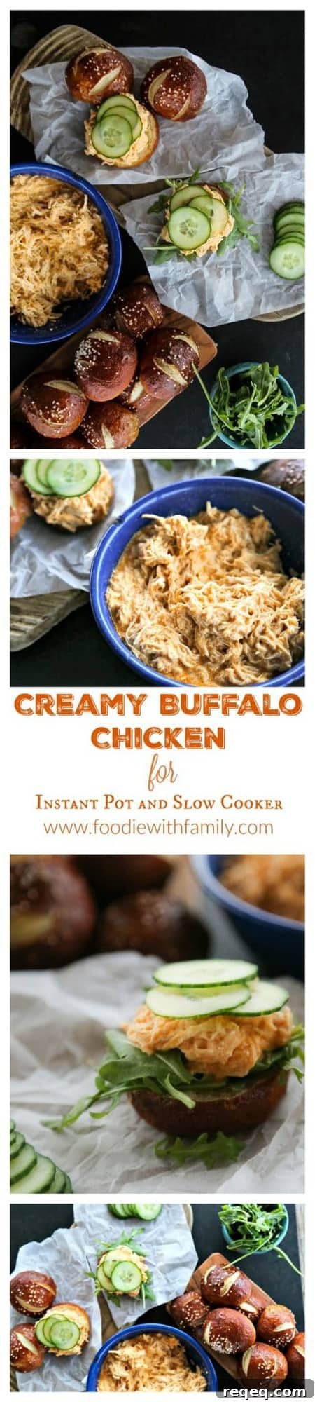 Creamy Buffalo Chicken for Instant Pot or Slow Cooker 8 Three ingredients are all it takes to make the most incredibly flavourful Creamy Buffalo Chicken for Instant Pot or Slow Cooker.
