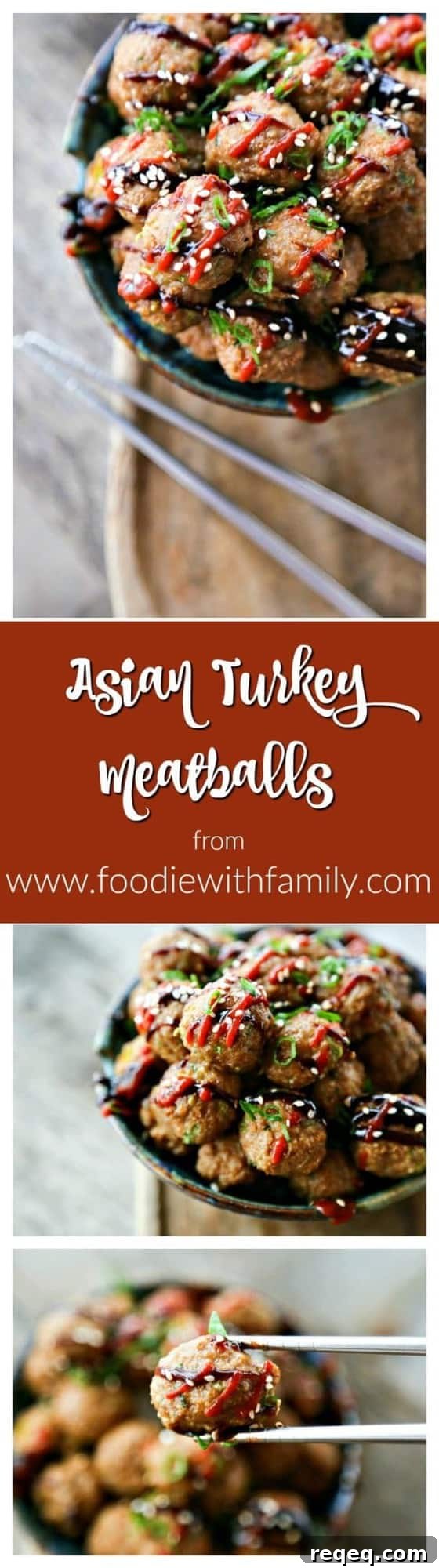 Plated Asian Turkey Meatballs.