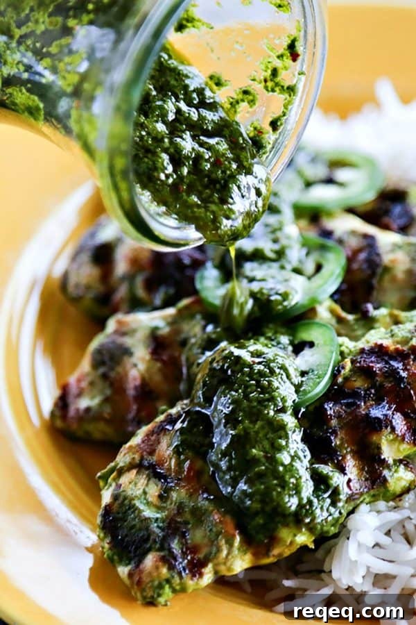 Zesty Chimichurri Chicken Recipe for Grilled or Pan-Seared Poultry 5 Bright, herbal, flavourful Chimichurri Chicken brings a burst of warmer-days-flavour to your table. Abundant herbs, garlic, and tender chicken make this super fast main dish a winner and a surefire addition to your regular rotation.