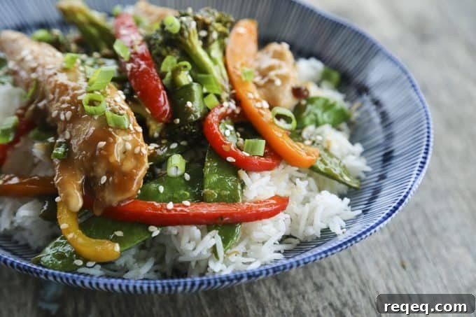 Sheet Pan Asian Chicken Stir-Fry with Veggies 3 Fabulously fast, filling, and flavourful, this Asian Chicken Stir Fry Sheet Pan Meal will please everyone and feed a crowd economically. Fabulously fast, filling, and flavourful, this Asian Chicken Stir Fry Sheet Pan Meal will please everyone and feed a crowd economically.