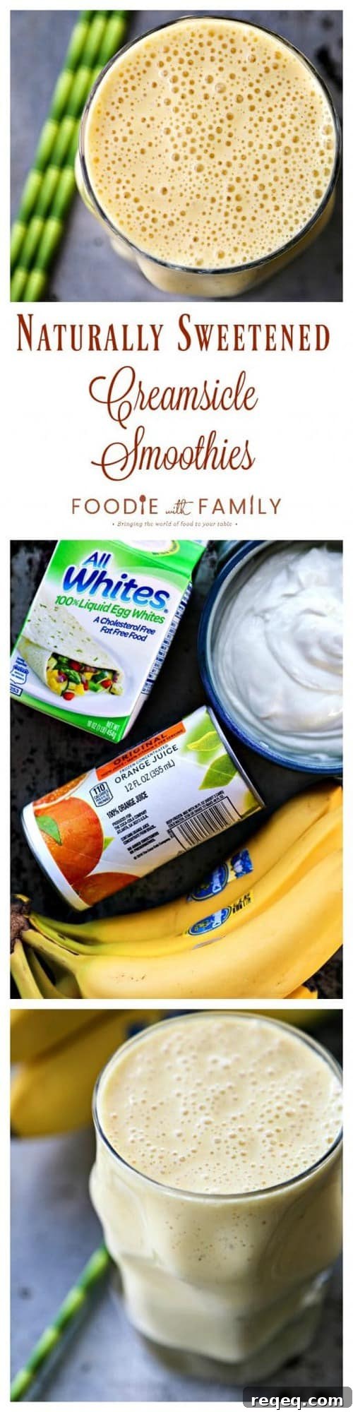 Creamsicle Smoothies Sweetened With Natural Ingredients 6 Naturally Sweetened Creamsicle Smoothies; no sugar added and still sweet as can be. This great post-workout snack is packed with protein.