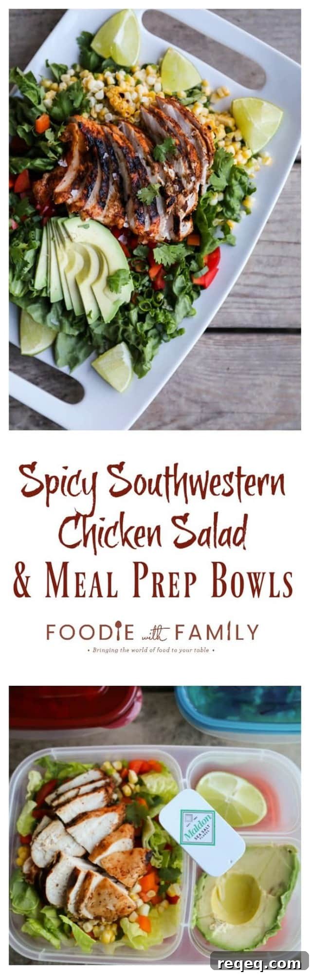 Spicy Southwestern Chicken Salad and Meal Prep Bowls