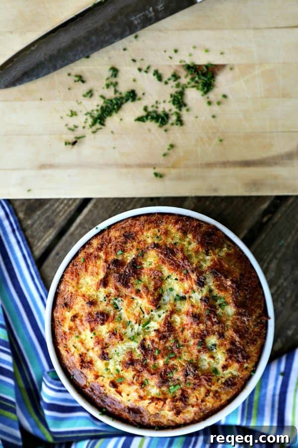 Easy Rice and Cheese Souffle is a delicious, comforting, quick, and frugal dinner when accompanied by a green salad!