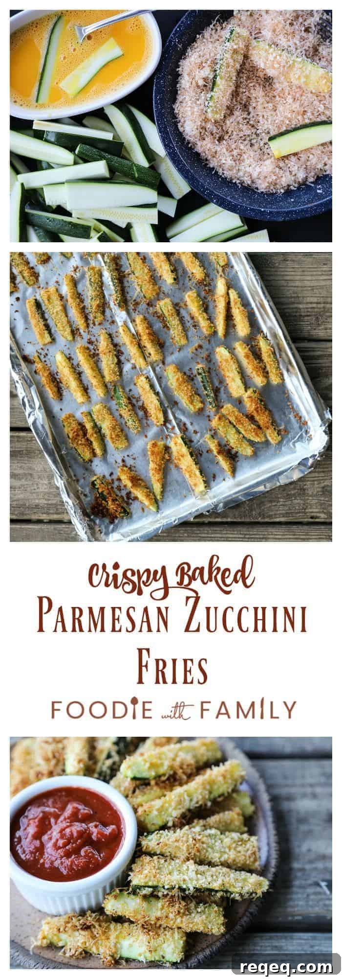 Crispy Parmesan Zucchini Fries Baked to Golden Perfection 6 Tray of baked zucchini fries ready to serve.